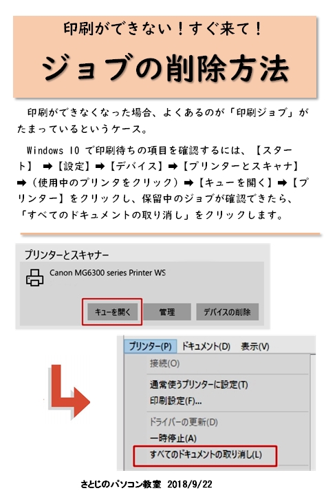 ジョブの削除方法